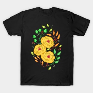 Yellow Roses Floral T-Shirt